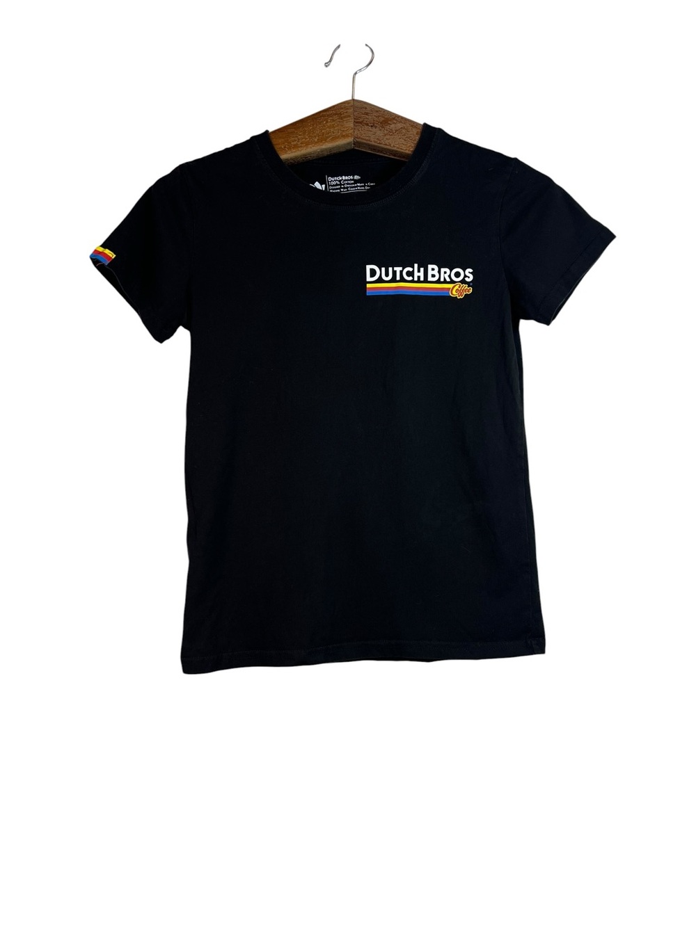 Dutch Bros Black Logo Graphic Women's Size XS Short Sleeve Coffee Cotton